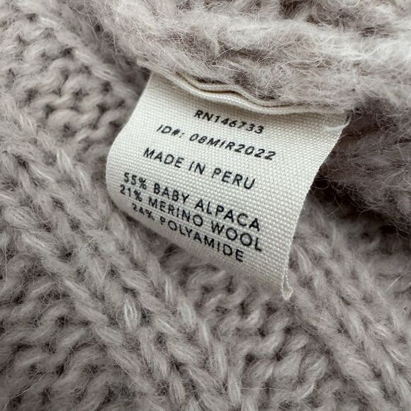 MIRTH Caftans Open Chunky Knit Sweater Baby Alpaca Merino Wool Size S - Picture 5 of 5